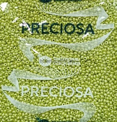 16786 Бісер чеський 50г, "PRECIOSA", №10, світло-оливковий, глянцевий, непрозорий. 16786 фото