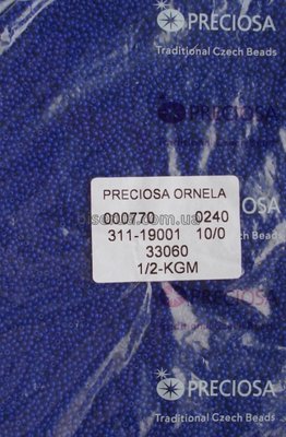 33060 Бісер чеський 50г, "PRECIOSA", №10, темно-синій, непрозорий. 33060 фото