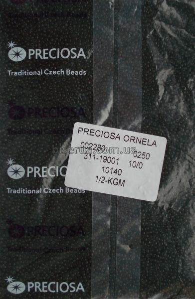 10140 Бисер чешский 25г, "PRECIOSA", №10, прозрачный, тёмно-коричневый. 10140/25 фото