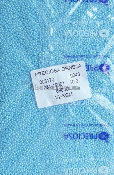 68000 Бисер чешский 50г, "PRECIOSA", №10, голубой, непрозрачный, глянцевый. 68000 фото