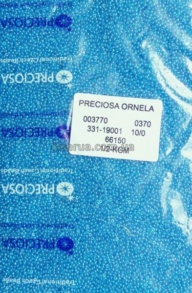 66150 Бісер чеський 25г, "PRECIOSA", №10, темно-блакитний, прозорий, глянцевий. 66150/25 фото