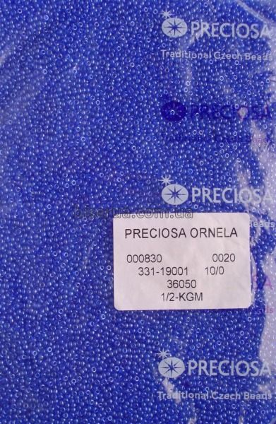 36050 Бісер чеський 25г, "PRECIOSA", №10, васильковий, прозорий, глянцевий. 36050/25 фото