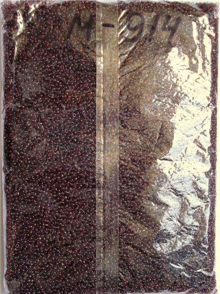 Бісер китайський дрібний 25г, лилово-коричневий, прозорий, 1,5-2мм, код М-914. М-914/25 фото