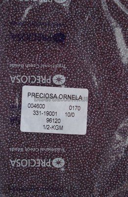 96120 Бісер чеський 25г, "PRECIOSA", №10, бордовий, прозорий, глянцевий. 96120/25 фото