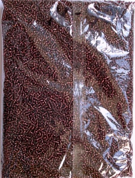 Бисер китайский мелкий 25г, фиолетово-коричневый "огонёк" с серебрянным отверстием 1,5-2мм, код М-906. М-906 фото