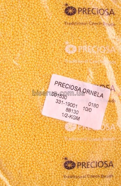 88130 Бісер чеський 25г, "PRECIOSA", №10, жовтий, непрозорий, глянцевий. 88130/25 фото