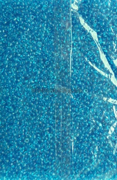 Бісер китайський крупний 25г, блакитний, прозорий, 4мм, код K-732. К-732/25 фото