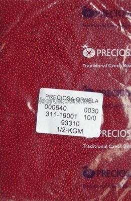 93310 Бісер чеський 50г, "PRECIOSA", №10, непрозорий, темно-бургундський. 93310 фото