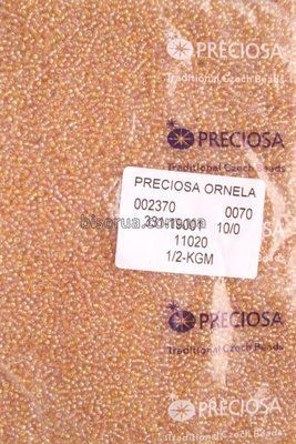11020 Бісер чеський 50г, "PRECIOSA", №10, прозорий, світло-янтарний, райдужний. 11020 фото