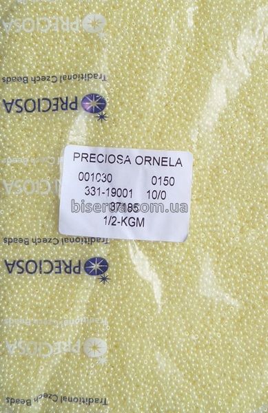 37185 Бісер чеський 25г, "PRECIOSA", №10, світло-жовтий, непрозорий, перлинний. 37185/25 фото