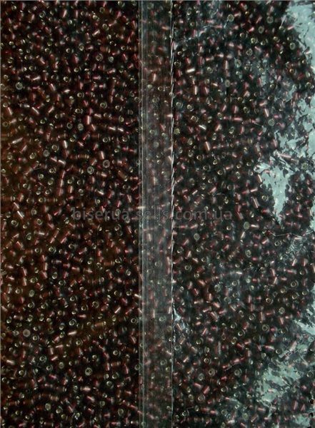 Бисер китайский крупный 25г, лилово-коричневый, "огонёк", прозрачный с серебряным отверстием, 4мм, код K-915А. К-915А/25 фото