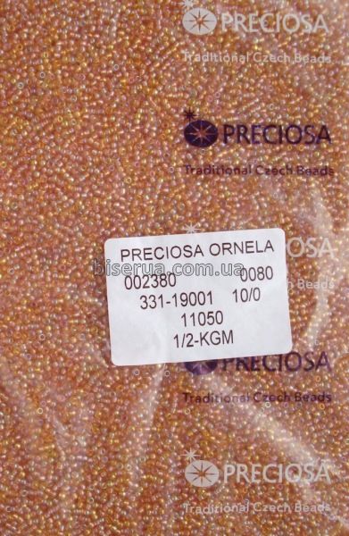 11050 Бісер чеський 50г, "PRECIOSA", №10, прозорий, янтарний, райдужний. 11050 фото