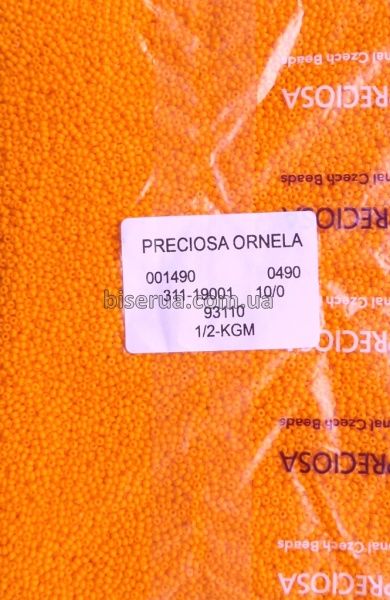 93110 Бісер чеський 25г, "PRECIOSA", №10, помаранчевий, непрозорий. 93110/25 фото