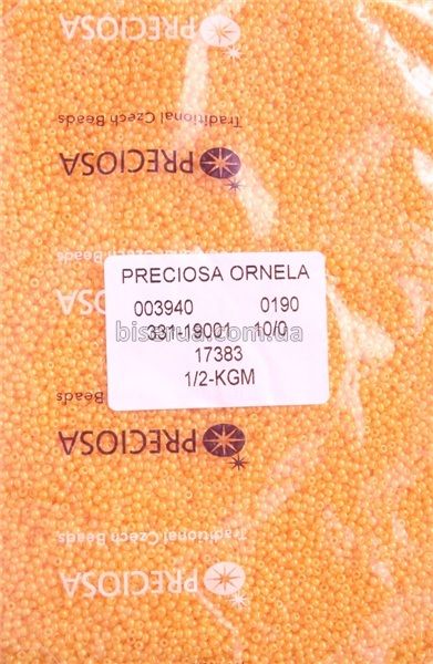 17383 Бісер чеський 50г, "PRECIOSA", №10, абрикосовий, непрозорий, перлинний. 17383 фото