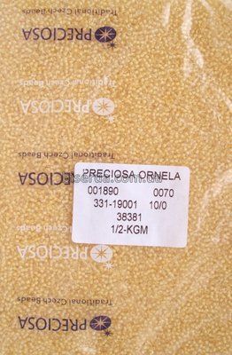 38381 Бісер чеський 25г, "PRECIOSA", №10, жовтий, прозорий, профарбований всередині. 38381/25 фото