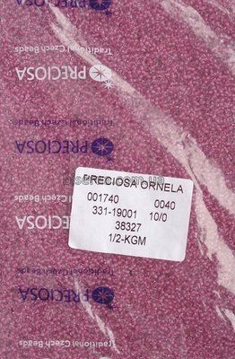 38327 Бісер чеський 25г, "PRECIOSA", №10, бордовий, прозорий, профарбований всередині. 38327/25 фото