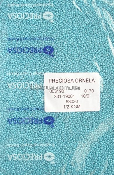 68030 Бісер чеський 50г, "PRECIOSA", №10, бірюзово-блакитний, непрозорий, глянцевий. 68030 фото