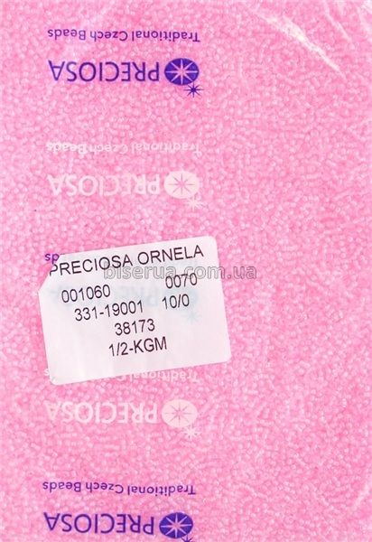 38173 Бисер чешский 25г, "PRECIOSA", №10, нежно-розовый, прозрачный, окрашенный внутри. 38173/25 фото