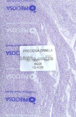 38228 Бісер чеський 25г, "PRECIOSA", №10, ніжно-бузковий, прозорий, профарбований всередині. 38228/25 фото