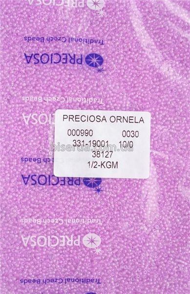 38127 Бісер чеський 25г, "PRECIOSA", №10, рожево-фіолетовий, прозорий, профарбований всередині. 38127/25 фото