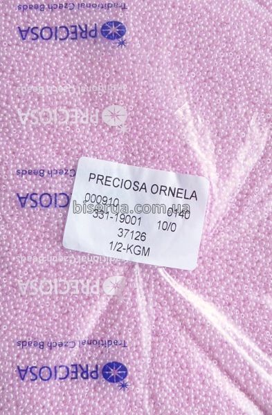 37126 Бісер чеський 50г, "PRECIOSA", №10, рожевий, непрозорий, перлинний. 37126 фото