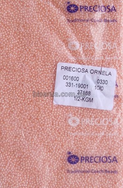 37188 Бісер чеський 25г, "PRECIOSA", №10, світло-персиковий, непрозорий, перлинний. 37188/25 фото
