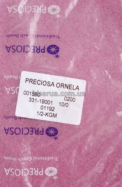 01192 Бісер чеський 25г, "PRECIOSA", №10, світло-фіолетовий, прозорий. 01192/25 фото