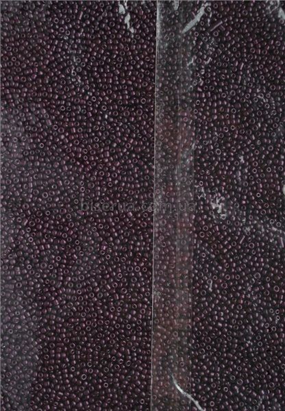 Бисер китайский мелкий 25г, тёмно-баклажанный, непрозрачный, сатиновый 1,5-2мм, код М-816. М-816/25 фото