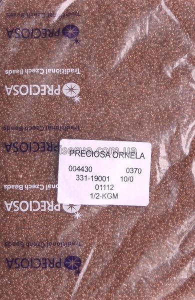 01112 Бісер чеський 25, "PRECIOSA" №10 (арт.01112) прозорий, лилово-бежевий. 01112/25 фото