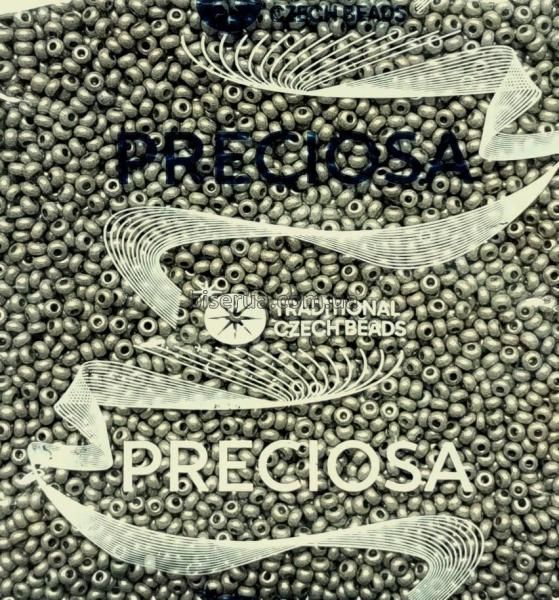 16749 Бисер чешский 50г, "PRECIOSA", №10, тёмно-серый, непрозрачный. 16749 фото