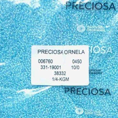 38332 Бісер чеський 50г, "PRECIOSA", №10, світло-блакитний, прозорий, профарбований в середині. 38332 фото