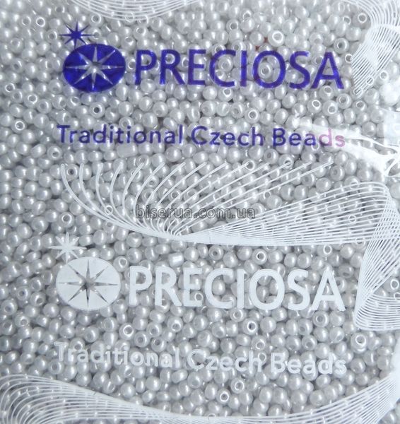 17708 Бісер чеський 50г, "PRECIOSA", №10, сірий, напівпрозорий, перлинний. 17708 фото