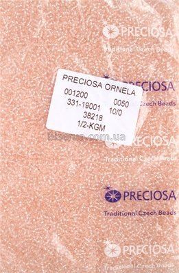 38218 Бісер чеський 25г, "PRECIOSA", №10, бежево-абрикосовий, прозорий, профарбований всередині. 38218/25 фото