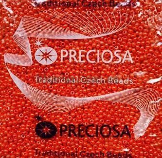 93141 Бісер чеський 25г, "PRECIOSA", №10, помаранчевий, світло-цегляний, непрозорий, глянцевий. 93141/25 фото