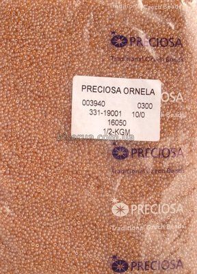 16050 Бісер чеський 25г, "PRECIOSA", №10, янтарний, прозорий, глянцевий. 16050/25 фото
