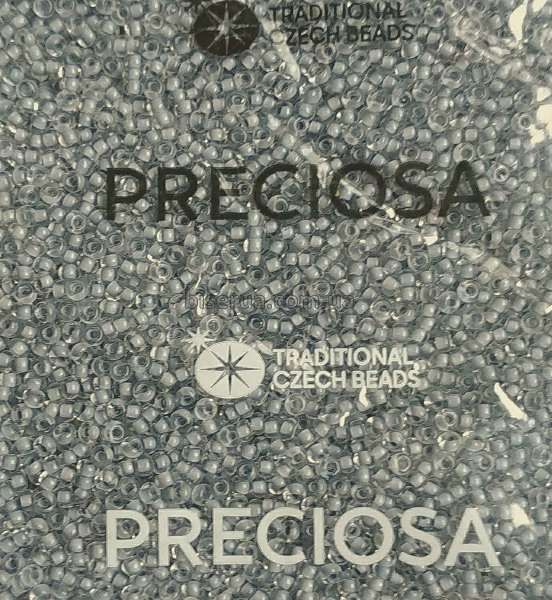 38342 Бісер чеський 50г, "PRECIOSA", №10, сірий, прозорий, профарбований всередині. 38342 фото