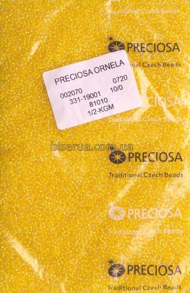 81010 Бісер чеський 25г, "PRECIOSA", №10, жовтий, прозорий, райдужний. 81010/25 фото