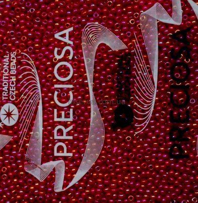 94310 Бісер чеський 50г, "PRECIOSA" №10, непрозорий, темно-бордовий, райдужний. 94310 фото
