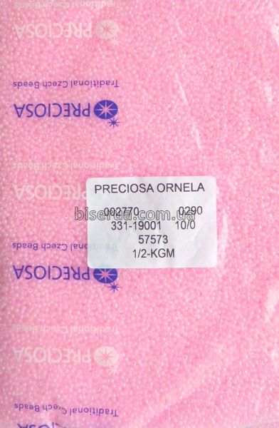 57573 Бисер чешский 50г, "PRECIOSA", №10 (арт.57573) розовый, полупрозрачный, радужный. 57573 фото