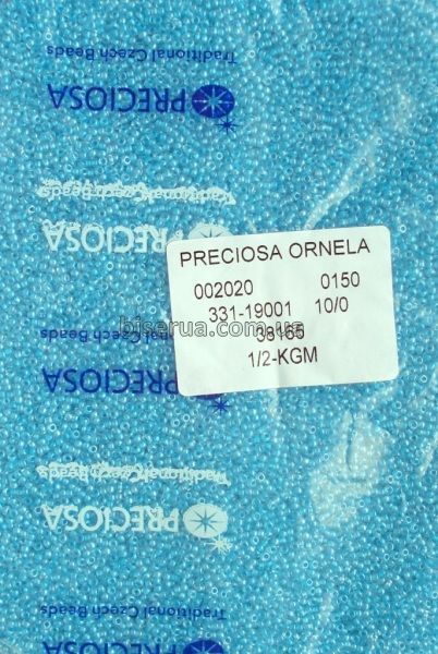 38165 Бісер чеський 25г, "PRECIOSA", №10, блакитний, прозорий, профарбований всередині. 38165/25 фото