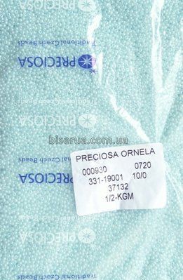 37132 Бісер чеський 25г, "PRECIOSA", №10, ніжно-блакитний, непрозорий, перлинний. 37132/25 фото