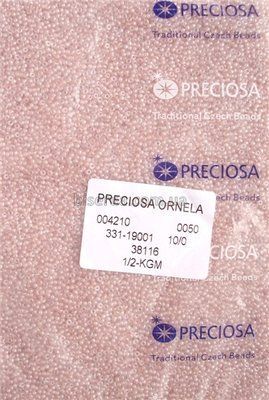 38116 Бісер чеський 50г, "PRECIOSA", №10, бежевий, світлий, прозорий, профарбований всередині. 38116 фото