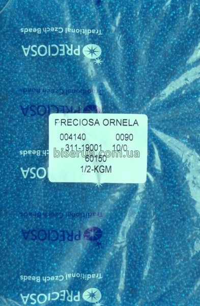 60150 Бісер чеський 25г, "PRECIOSA", №10, темно-блакитний, прозорий. 60150/25 фото
