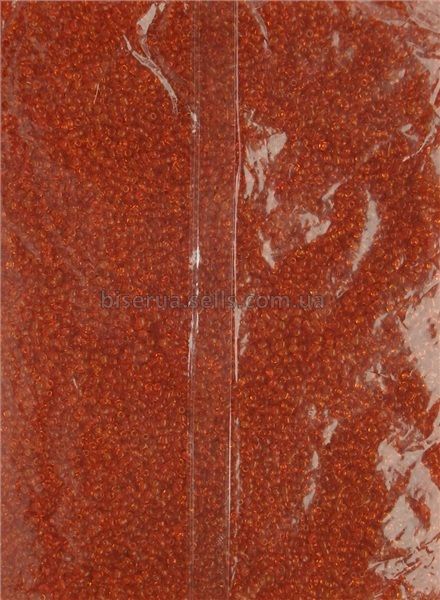 Бісер китайський дрібний 25г, помаранчевий, прозорий, 1,5-2мм, код М-410. М-410/25 фото