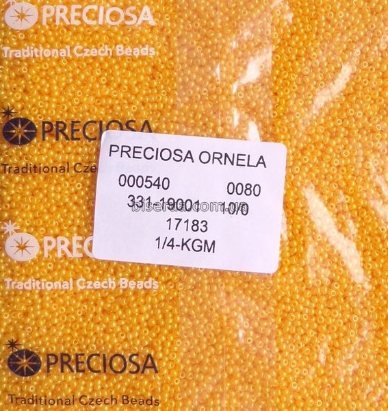 17183 Бисер чешский 50г, "PRECIOSA", №10, жёлто-оранжевый, непрозрачный. 17183 фото