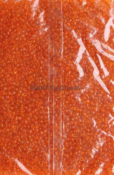 Бісер китайський крупний 25г, помараневий, прозорий, 4мм, код K-416. К-416/25 фото