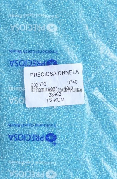 38662 Бисер чешский 25г, "PRECIOSA", №10, голубой, прозрачный, окрашенный внутри. 38662/25 фото