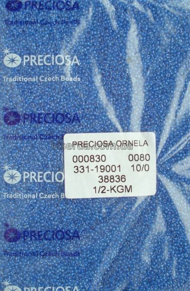38836 Бисер чешский 50г, "PRECIOSA", №10, тёмно-васильковый, прозрачный, окрашенный внутри. 38836 фото