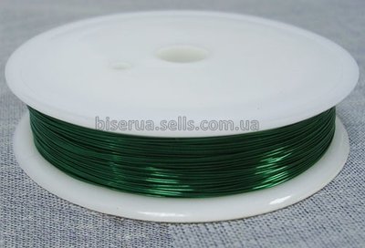 Дріт для плетіння, зелений, 0,30мм, намотка 25м, код PRG-001. PRG-001 фото