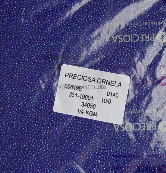 34050 Бісер чеський 50г, "PRECIOSA", №10, темно-бузковий, непрозорий, райдужний. 34050 фото